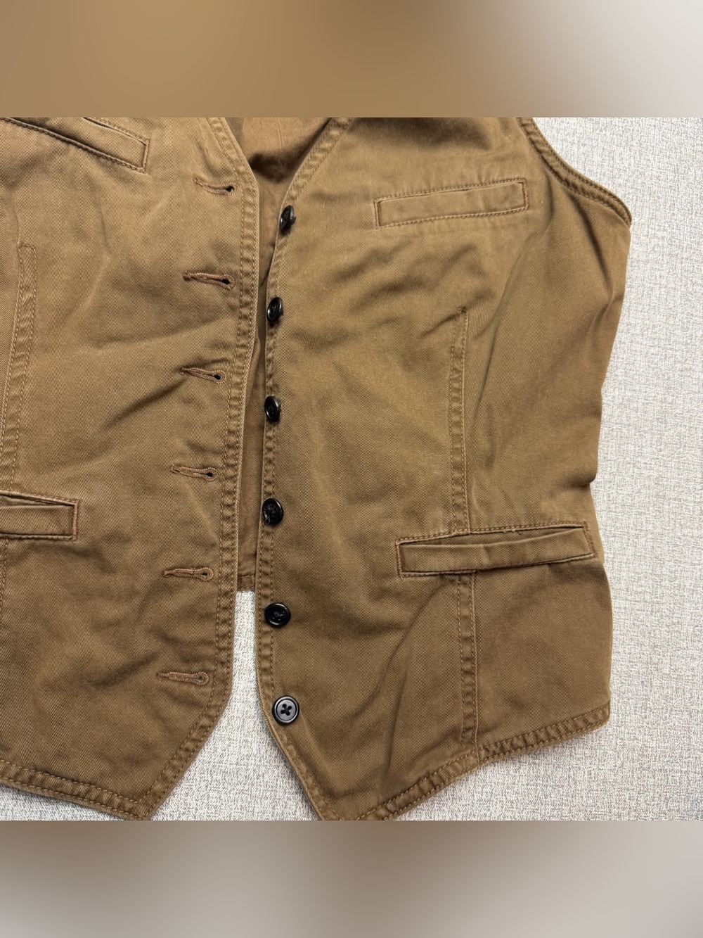 LRL Lauren Jeans Co. Ralph Lauren Brown Cotton Utility Vest - Picture 5 of 11